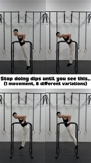 1 movement, 8 different variations #calisthenics #dips