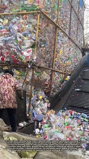 Tracked Machine Transporting Plastic Waste for Recycling