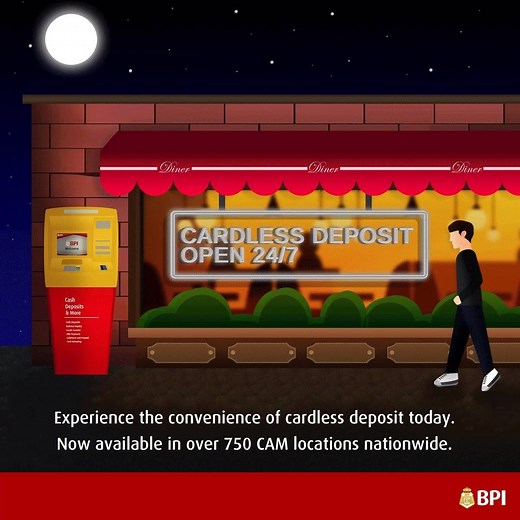 You can now deposit cash into BPI accounts 24/7, even without a debit card. Try it out today with our 750 Cash Accept Machines nationwide! For more info, visit https://www.bpiexpressonline.com/p/1/1909/deposit-via-cam | BPI