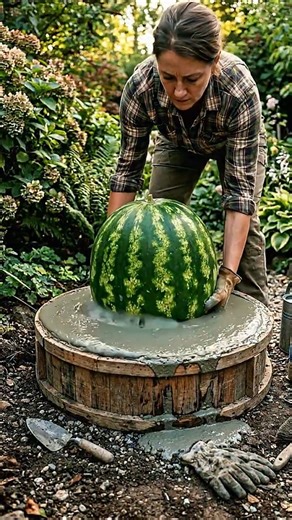 Turning Watermelon into a Cement Wash Basin 🤯 | Must Watch DIY