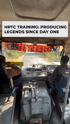 Forget computer simulators. This is how you build real skills. 🚛🇮🇳 Welcome to the HRTC driving school in Jassur, India, where the training equipment is... unique. This rig features a fully redundant dual-steering system. The student drives on the right, but the master on the left retains full control to override any rookie mistakes. Also, note the high-tech "analog feedback device" (the stick) in the instructor's hand. It is used to point out gauges, correct shifting, and ensure the student r