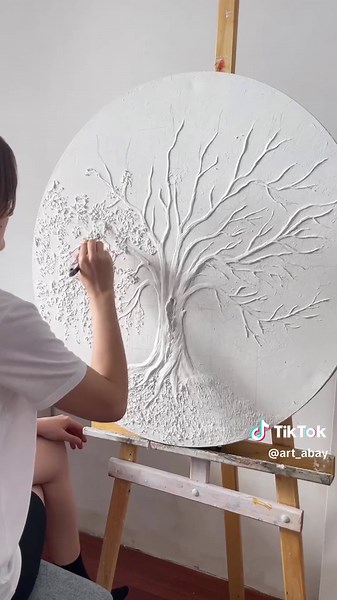 Bas-Relief Painting on Canvas Process