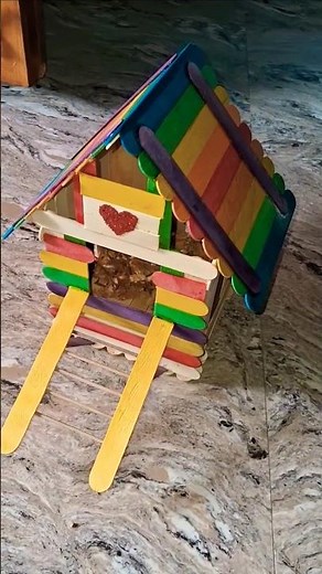 DIY Bird House using popsicle sticks #birds #diy