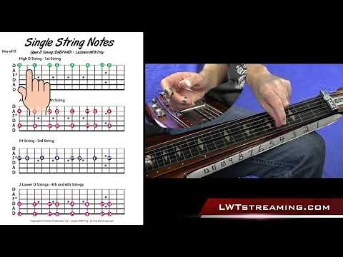Single String Notes - In Open D Tuning for Lap Steel