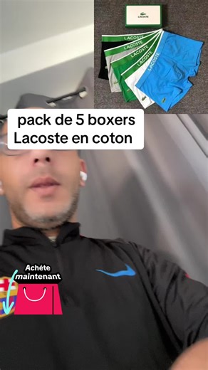 Pack de 5 boxers Lacoste en coton confortables