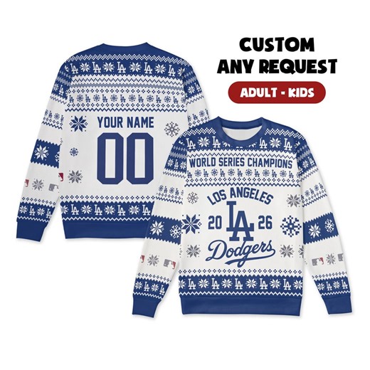 Custom Los Angeles Dodgers Sweater 2026 Word Series Champions for Couples, Dad & Family - Etsy UK