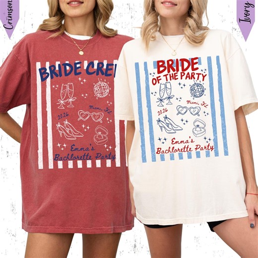 Custom Bachelorette Party Shirts: Retro Matching Bride Crew T-shirt, Disco Bridal Party Gift - Etsy