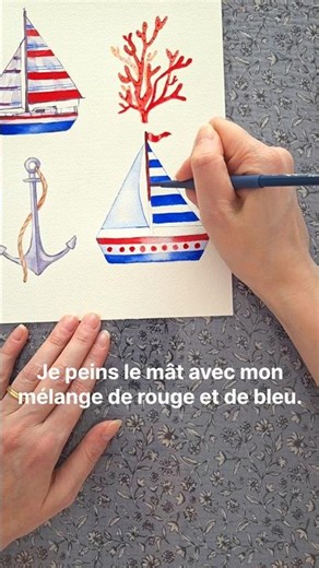 ⛵ Comment peindre ce petit voilier à l'aquarelle ? #aquarelle #watercolor #art #minitutoriel