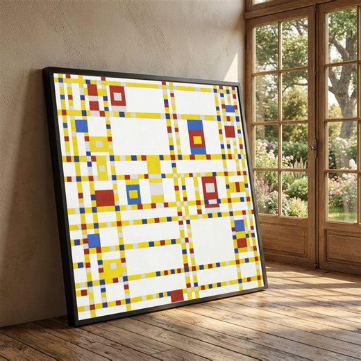 Piet Mondrian, Abstract Grid Composition Canvas, Modern Geometric Wall Art, Primary Colors Design, Contemporary Canvas Decoration, Home Art - Etsy