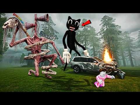 HOW SLENDERMAN DESTROYS SIREN HEAD AND CARTOON CAT WHILE CAMPING IN THE SCP-6789 FOREST