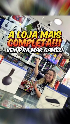 A loja mais completa de todas é a Mar Games! 🎮🛒 Aqui você encontra tudo que precisa para a sua diversão e jogos favoritos. Venha conferir! #MarGames #LojaCompleta #Videogames #Diversão #JogosParaTodos