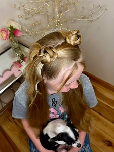 Mini space buns with a hidden part! 🪐 All our favorite hair tools that we love and use are linked: https://liketk.it/5c5nt (affiliate link) #braidedbun #hairdo #hairtips #hairinspo #motherdaughter #easyhairstyles #hairtutorial #spacebuns #halfuphalfdown #longhair #hairstyle #kidshairstyles #updo #HealthyHair #braidstyles #braids #hairvideo #hairhowto #girlmom | Paisley’s Petals
