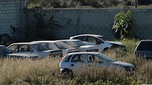 Download Velez Malaga, Spain, 2019 - Cars abandoned in a used car warehouse