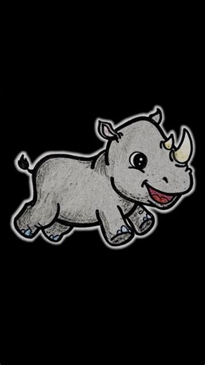 🦏 Rhino #howtodraw #drawing #drawingtutorial #cutedrawings #art #myartistkid #rhino