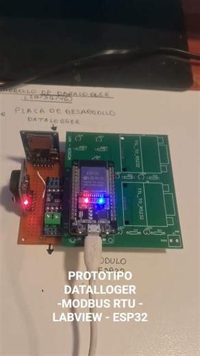Ptuebas de funcionamiento del prototipo DATALLOGER- MODBUS RTU - LABVIEW-ESP32