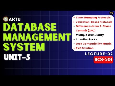 Lec - 5.2 | Database Management System | Unit-5 | BCS-501 | DBMS Aktu | 3rd Yr | Time Based Protocol