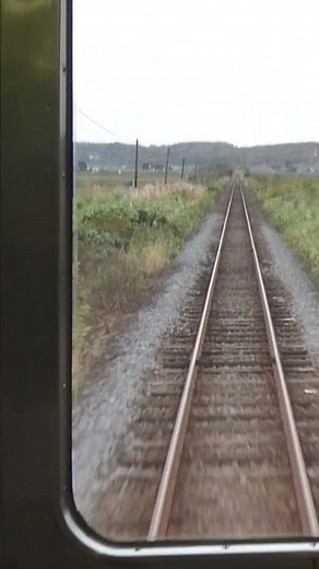 【廃止の留萌本線】深川駅～北一已駅間の一直線区間を走行していく下りキハ150形の前面展望