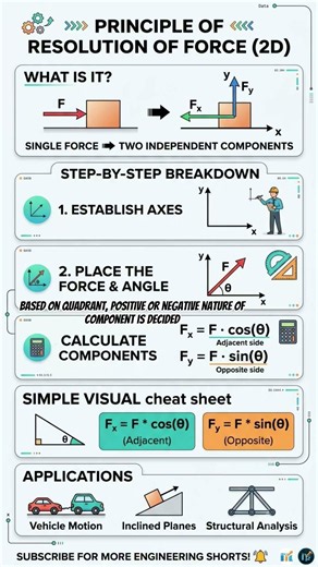Force Resolution in 2D: CRACKED! 🚀 (Engineering Mechanics Simplified)