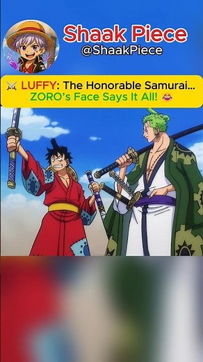 🤣 Luffy Tries to Be a Samurai!? Zoro’s Priceless Reaction | One Piece #onepieceedit