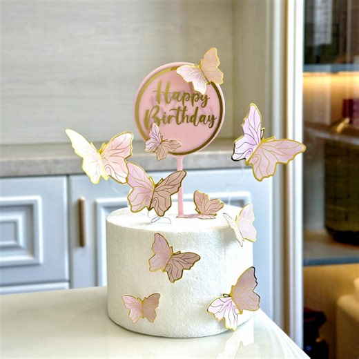 3D Butterfly Cake Topper Set – Pastel Birthday Cake Decoration - Etsy UK