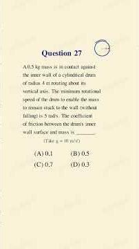 JEE MAIN 2026 Physics Q27 Coefficient of FrictionRotatingPlatform 2Apr shift-2 #jeemain2026 #jeemain