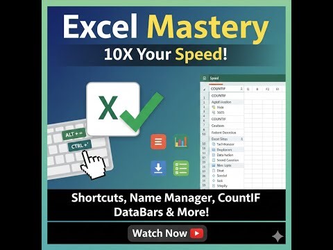 Excel Mastery: Alt =, Name Manager, CountIF, Shortcuts & Data Visualization Tips!