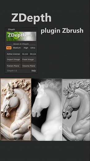 ZDepth plugin Zbrush demo