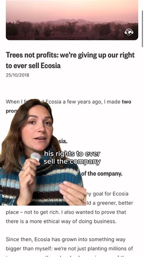 73K views · 3.2K reactions | Big Tech was built for investors, Ecosia was built for the planet  In 2018, Ecosia’s founder, Christian Kroll, signed away his right to ever sell the company or take profits from it (known as a steward-ownership model). This means, all our profits will always go toward climate action  #ecosia #reforestation #climateaction | Ecosia | Facebook