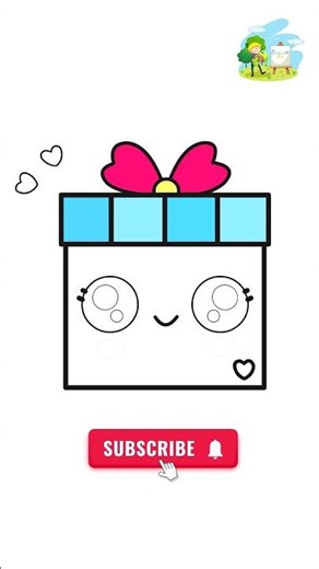 👉 Cute Gift Box Drawing in 30 Seconds 🎁 | Easy & Fun Drawing for Kids #Shorts