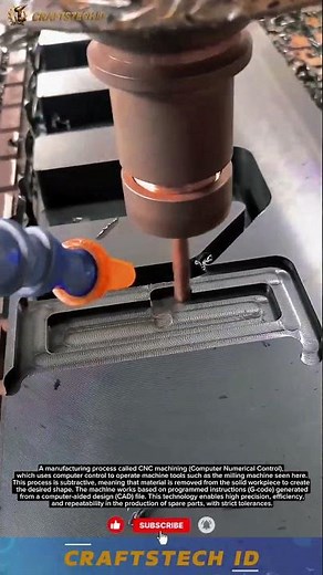 A manufacturing process called CNC machining (Computer Numerical Control), which uses computer #tech