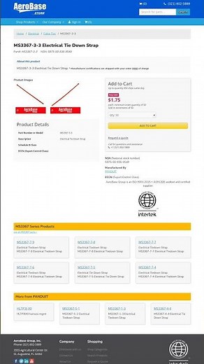 PN MS3367-3-3 Features and details