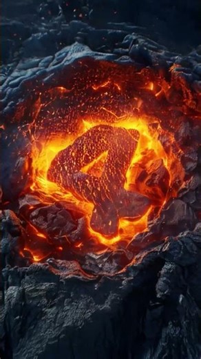 Volcanic Countdown Timer | Lava Emerging Numbers | Lava Countdown AI transformation