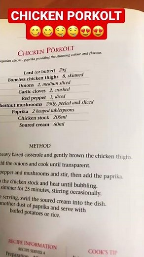 Hungarian chicken stew /Hungarian Chicken Paprikash - Csirke Porkolt. 😋😋😋😋😋😋