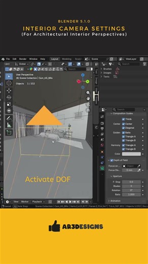Blender Tutorial Interior Camera Settings