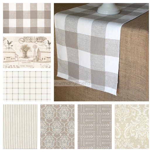 Tan Taupe Gray Beige Cream Table Runner Centerpiece Linens Autumn Fall Decor Rustic Farmhouse Cottage Home Decor Gift for Her - Etsy