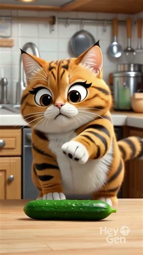 “Quand ton chat rencontre un concombre… 😹💥”‪@Miaou59‬ #chat #cats #emouvant