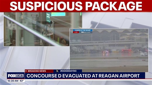 Reagan National Airport concourse evacuated after suspicious package found