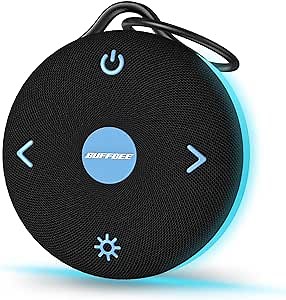 Buffbee Portable Sound Machine - Travel Compact Size, 17 Soothing Sound, 8 Night Light, USB Rechargeable White Noise Machine for Sleeping On-The-Go