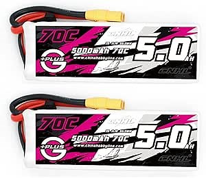 CNHL 5000mAh 3S Lipo Battery 70C 11.1V with XT90 Plug for RC Car Airplane Truck Boat Heli Airplane, Racing Drone FPV（2 Packs）