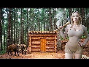30 Days Build a Log Cabin, a Warm and Cozy Shelter for Survival. Bushcraft Skills