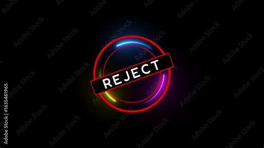 reject declined not approved red stamp animation with green screen. Neon Reject stamp animated stamp reject 4k looping. rejected stamp animation motion graphic Rejected for banner design.