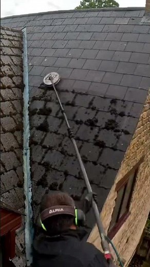 Man Made Slate Roof Cleaned Carefully. #satisfying #propertycare