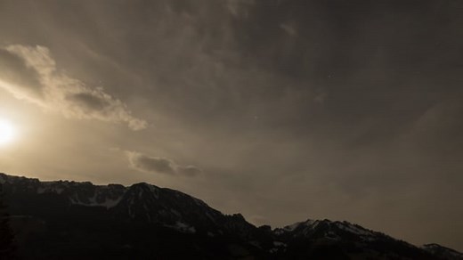 Clouds, Stars, Full Moon. Free Stock Video