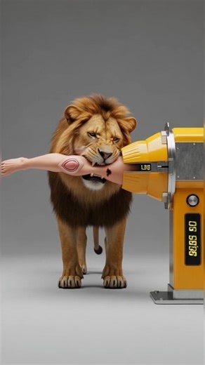 Lion Bite Force Test on Fake Human Leg | King of Jungle Power Revealed #shorts #trending