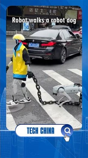 Robot walks robot dog! This cute tech duo is totally eye-catching! #robots #technology