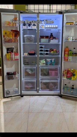 Fridge Restock ASMR | Organizing My Fridge #FridgeRestock #ASMRShorts #OddlySatisfying