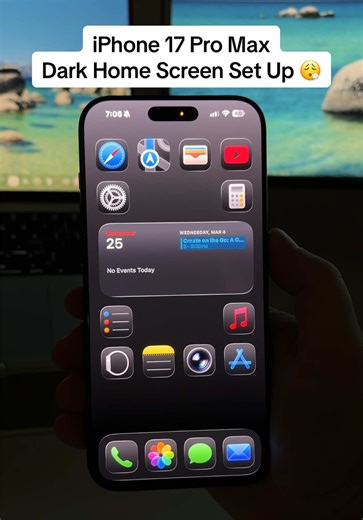 Aesthetic Dark Theme on iPhone 17 Pro Max 🔥 #iphone17 #iphone17promax #iphoneaesthetic #iphone
