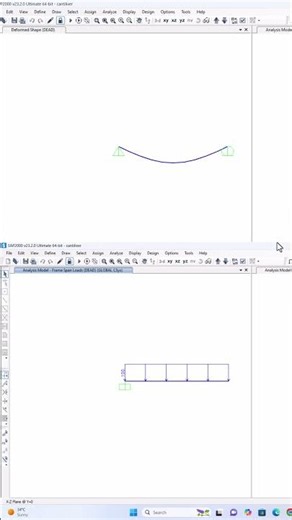 Simply Supported vs Cantilever Beam Deflection comparision in sap2000