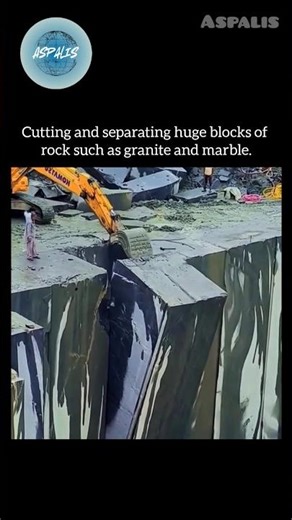 How They Split GIANT Granite Blocks — Quarry Physics & Cutting Tech (60s) #shorts
