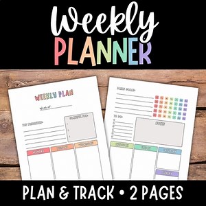 WEEKLY Planner, Teacher Planner, Weekly Planning, 2 Page Planner